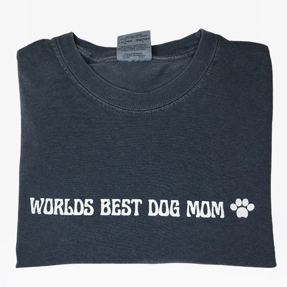 WORLDS BEST DOG MOM Unisex Adult 100% Cotton Crewneck T-Shirts - Various - Picture 11 of 11